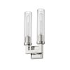 Z-Lite Beau 2 Light Wall Sconce, Polished Nickel & Clear 3031-2S-PN